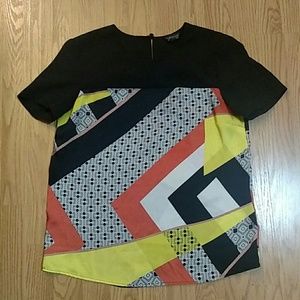 Topshop Geometric Print Blouse